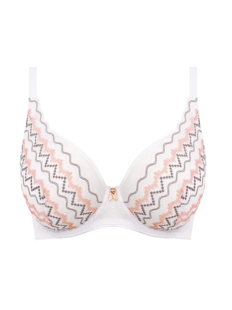 Festival Vibe High Apex Bra - White Coral