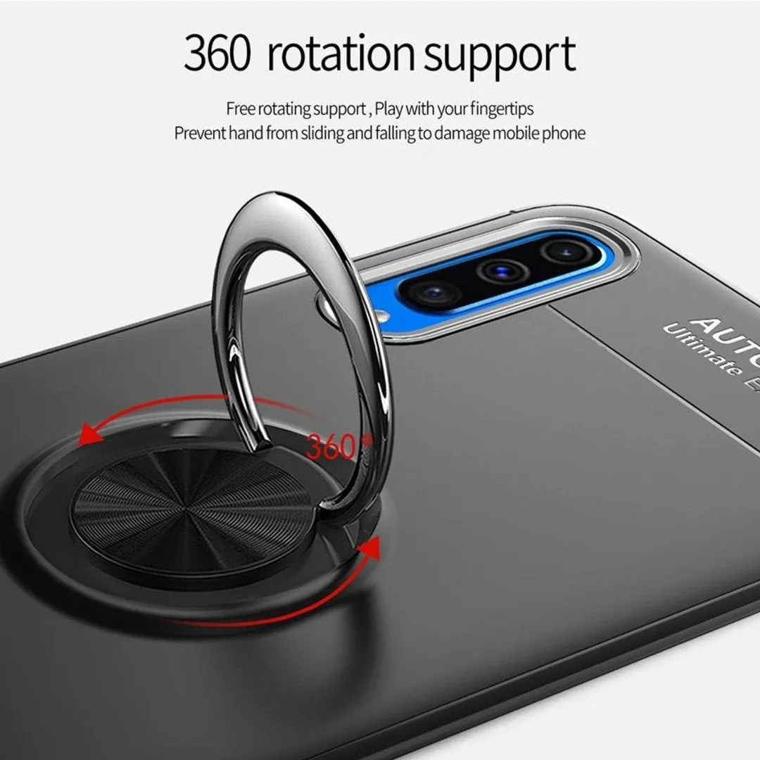 Galaxy A50s Metallic Finger Ring Holder Matte Case