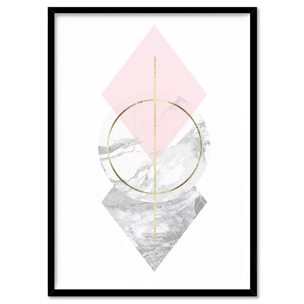 Geometric Marble Shapes III - Art Print