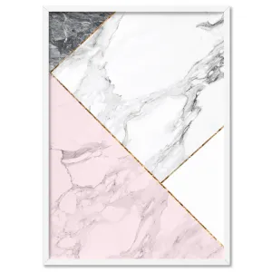 Geometric Marble Slices II - Art Print