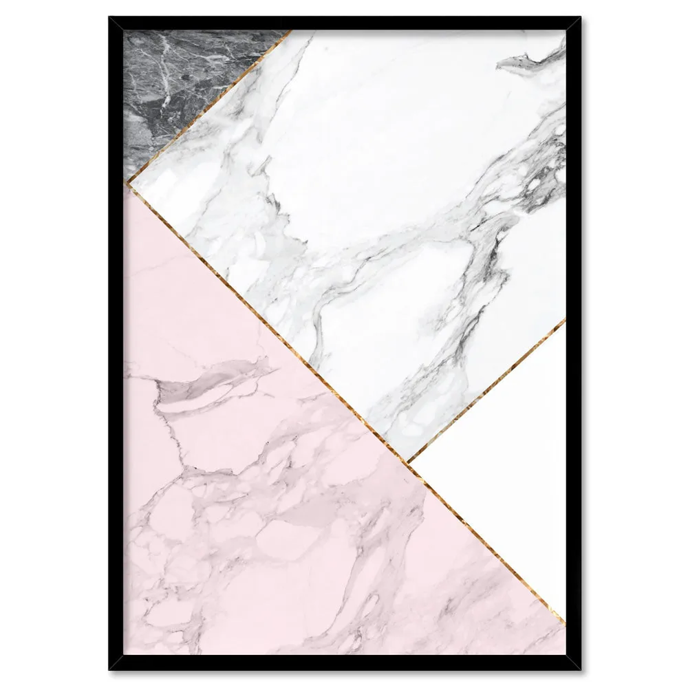 Geometric Marble Slices II - Art Print