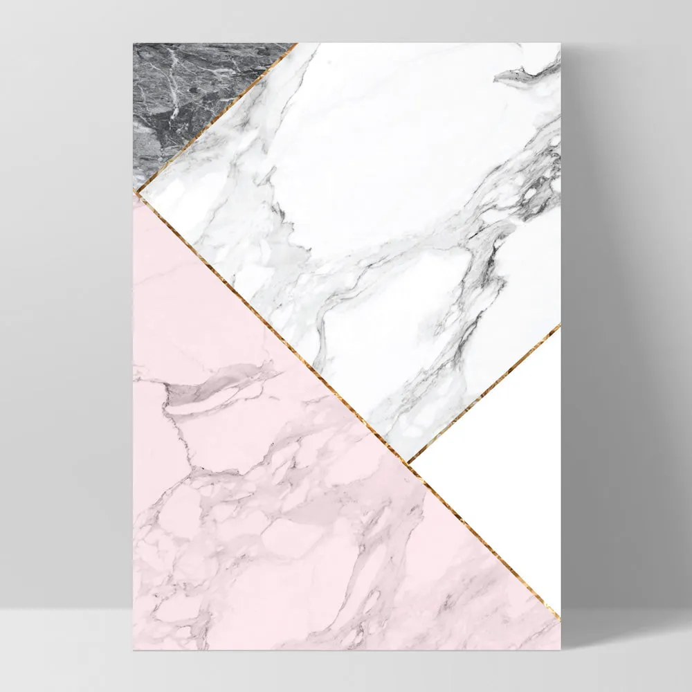 Geometric Marble Slices II - Art Print