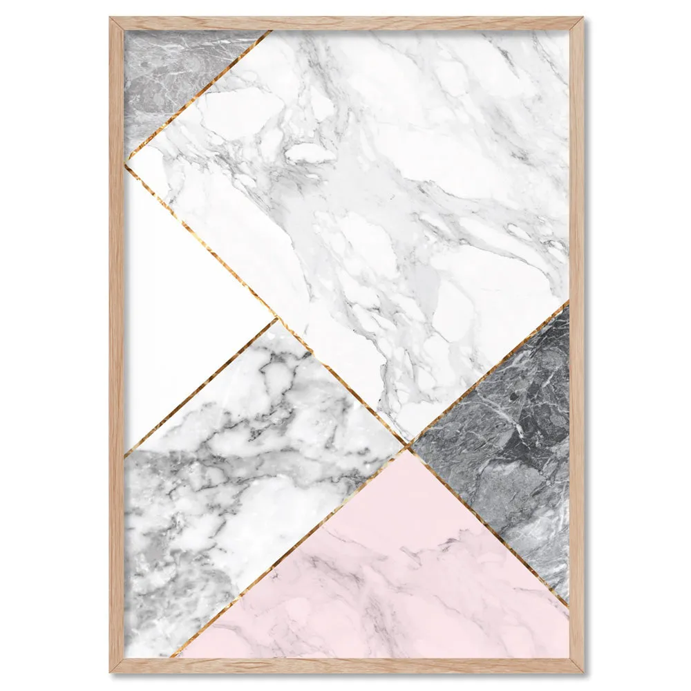 Geometric Marble Slices III - Art Print