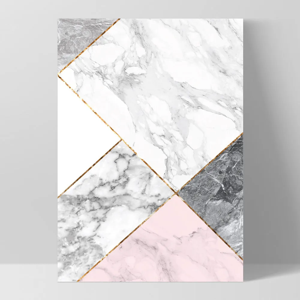 Geometric Marble Slices III - Art Print