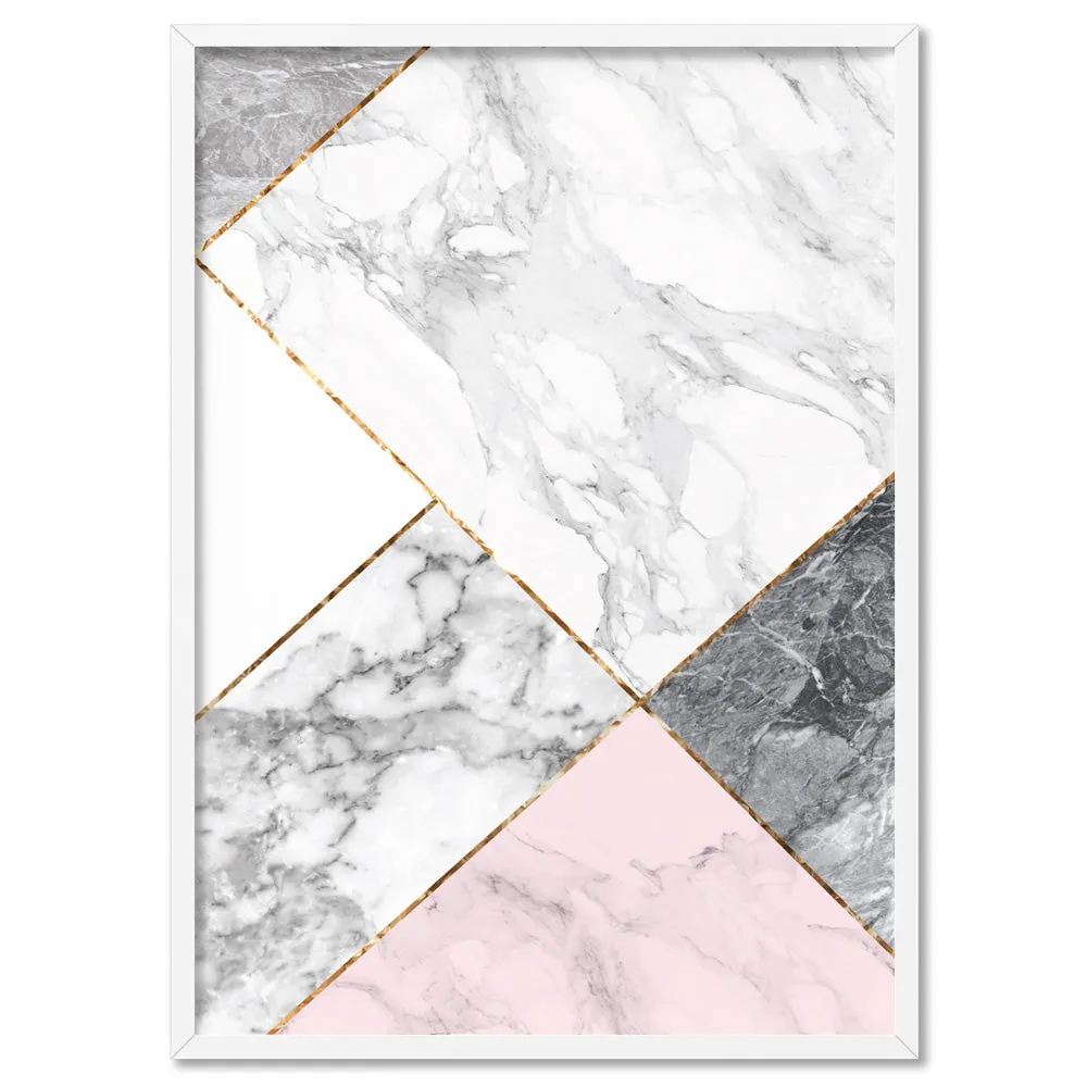 Geometric Marble Slices III - Art Print