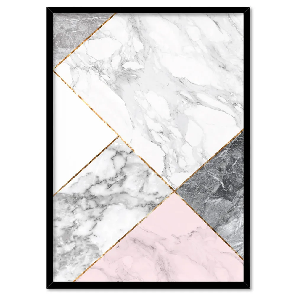 Geometric Marble Slices III - Art Print