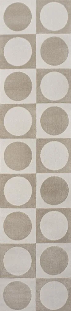 Geometric Modern Geometric Circles In Squares High-Low Area Rug