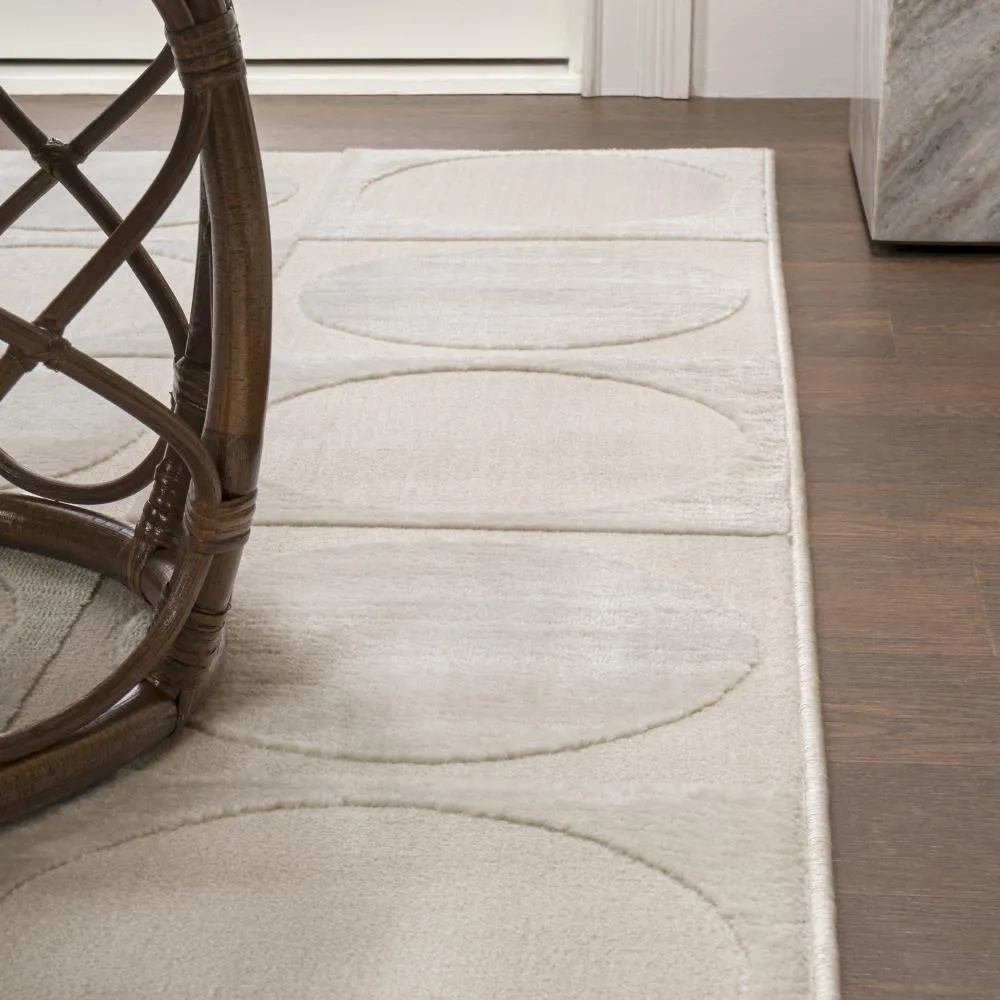 Geometric Modern Geometric Circles In Squares High-Low Area Rug