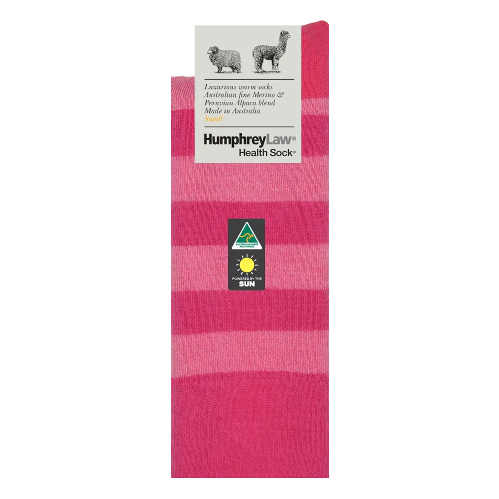 Humphrey Law Fine Merino/Baby Alpaca Blend Health Sock - Fuchsia