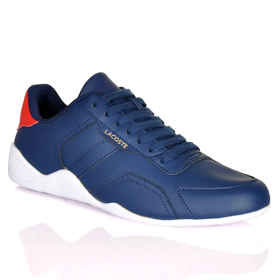 Iconic Men's Breathable Leather Navy blue and White Sneakers