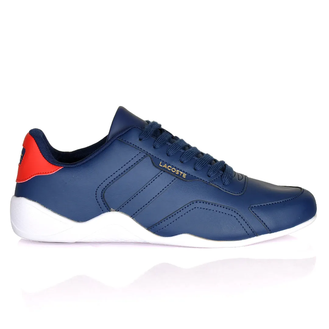 Iconic Men's Breathable Leather Navy blue and White Sneakers