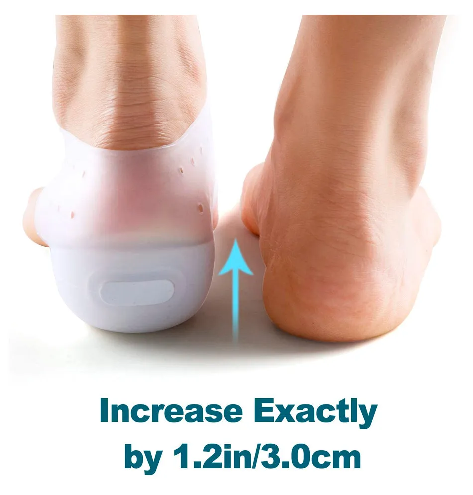 Invisible Height Increase Insole Heel Lift Insole Invisible Foot Reinforcer Non-Slip Heightening Socks Invisible Heightening Insoles for Men and Women