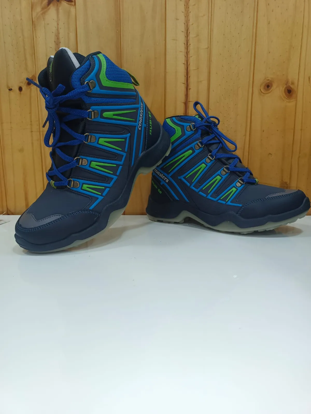 JAG Himalayan Series High Ankle Hiking & Trekking Shoes | Blue-Green | Water - Repellent | Unisex