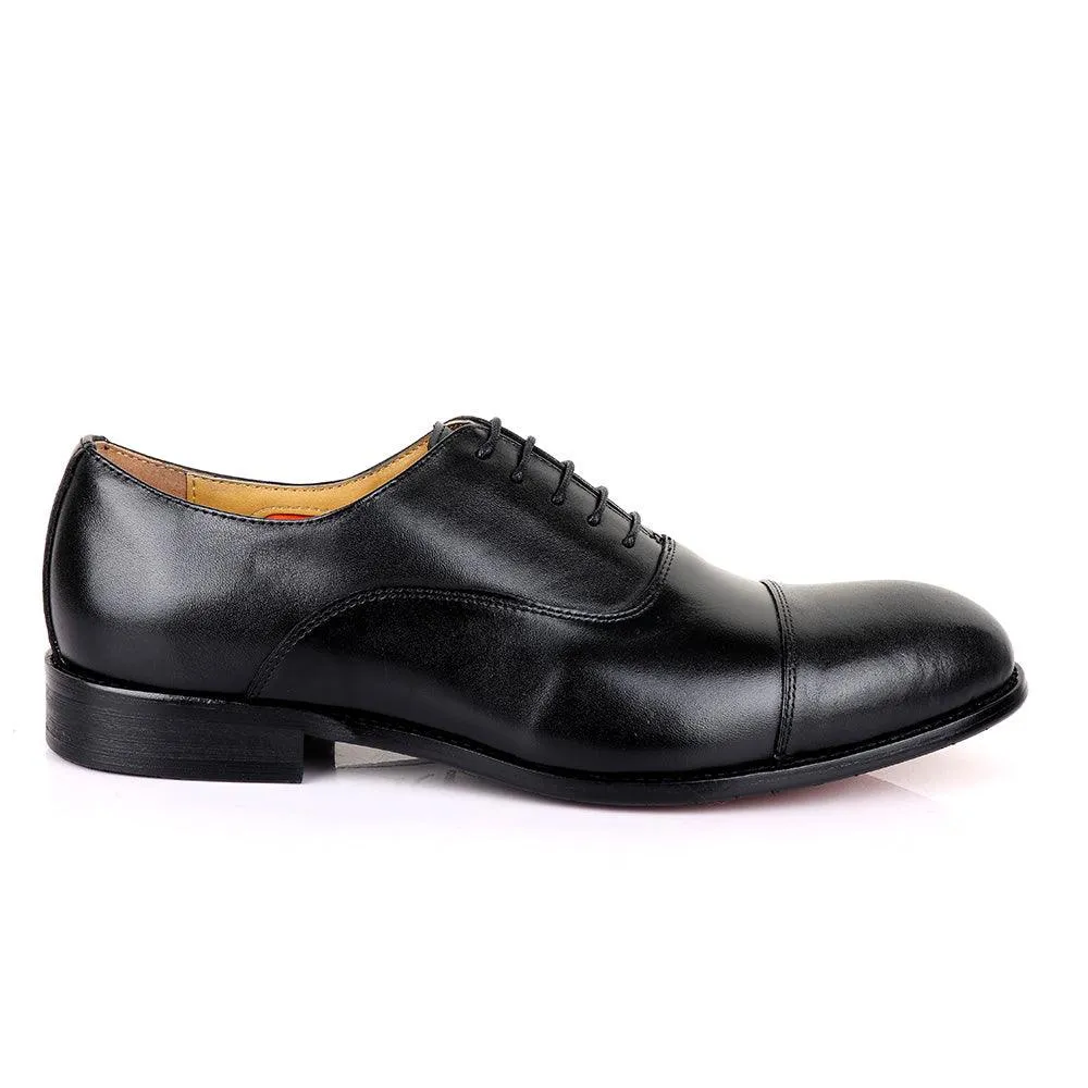 John Mendson Lace Leather Black Shoe