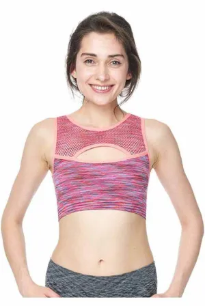 KeyHole Galaxy Print Sports Bra