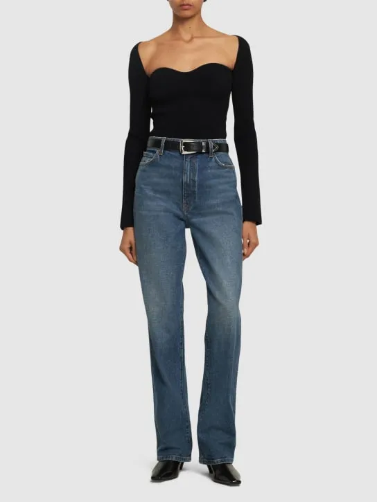 Khaite   Danielle high rise straight jeans 