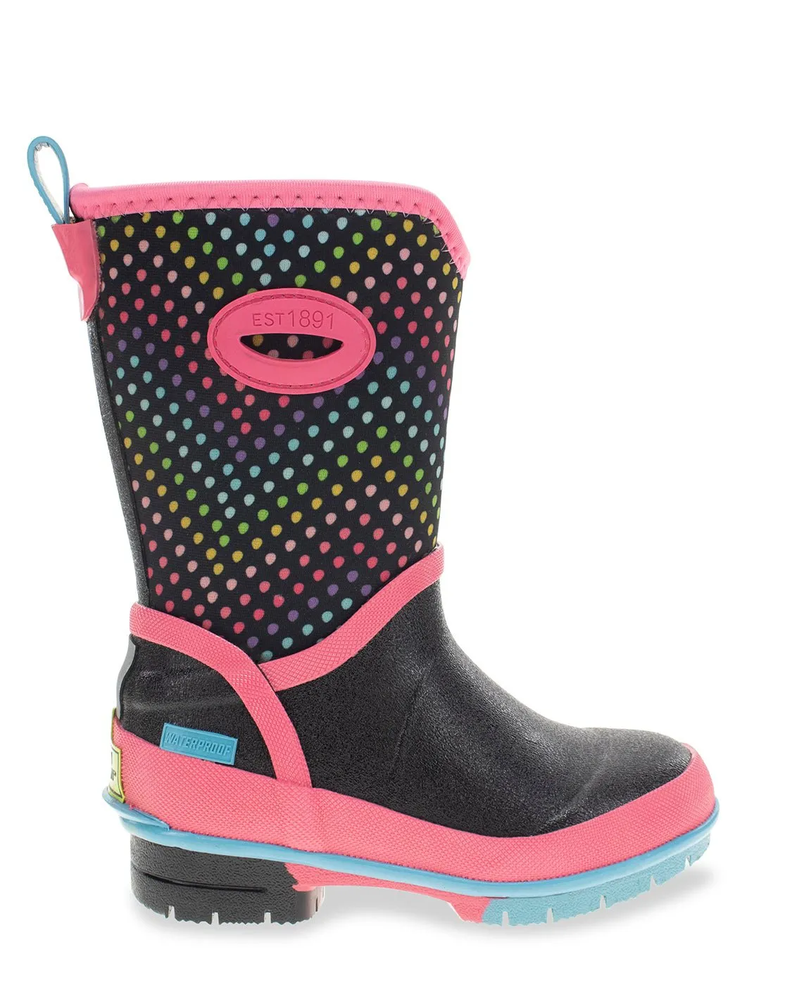 Kids Rainbow Wave Neoprene Cold Weather Boot - Black/Pink