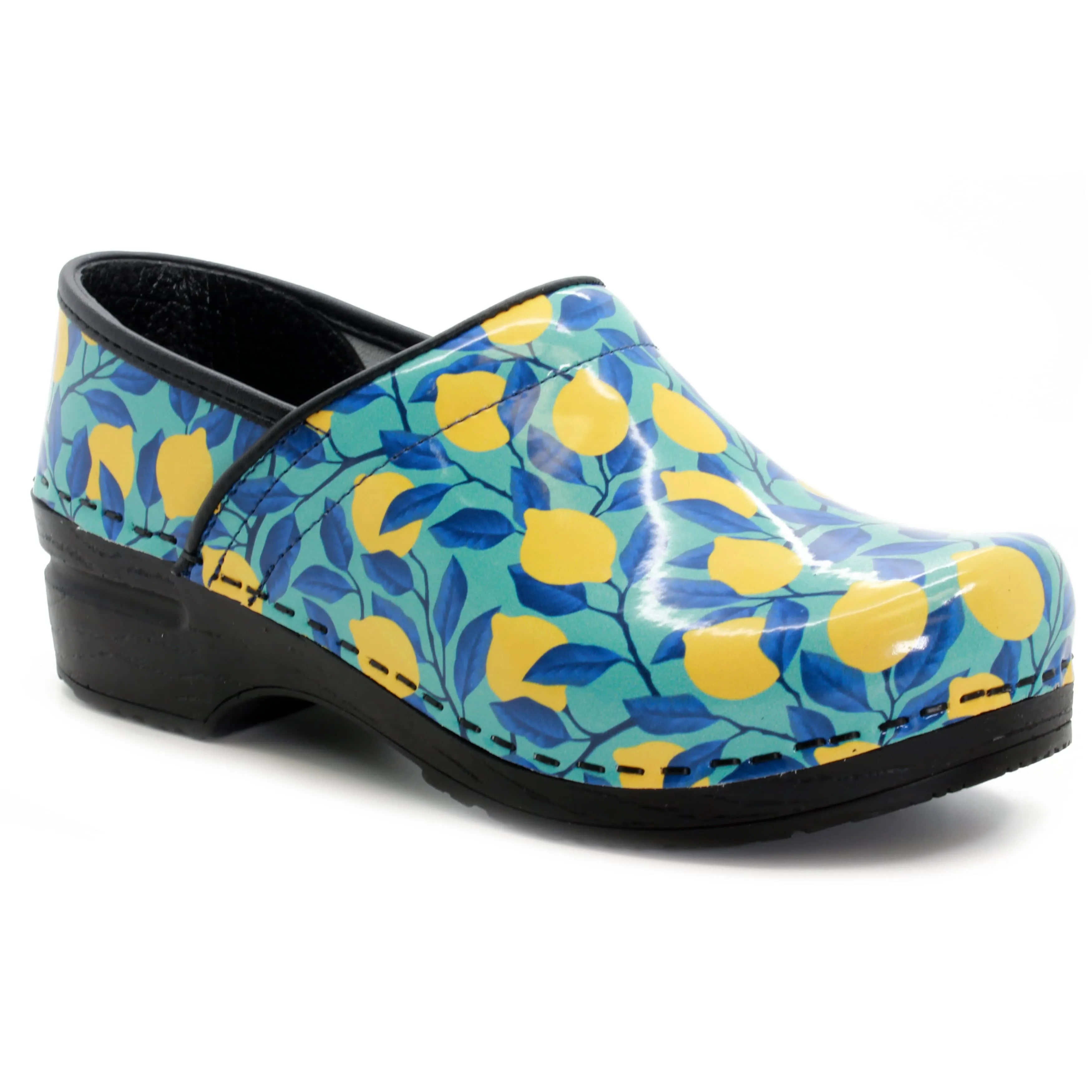 KLÄGN PROFESSIONAL Citron Printed Leather Clogs - CLOSEOUT