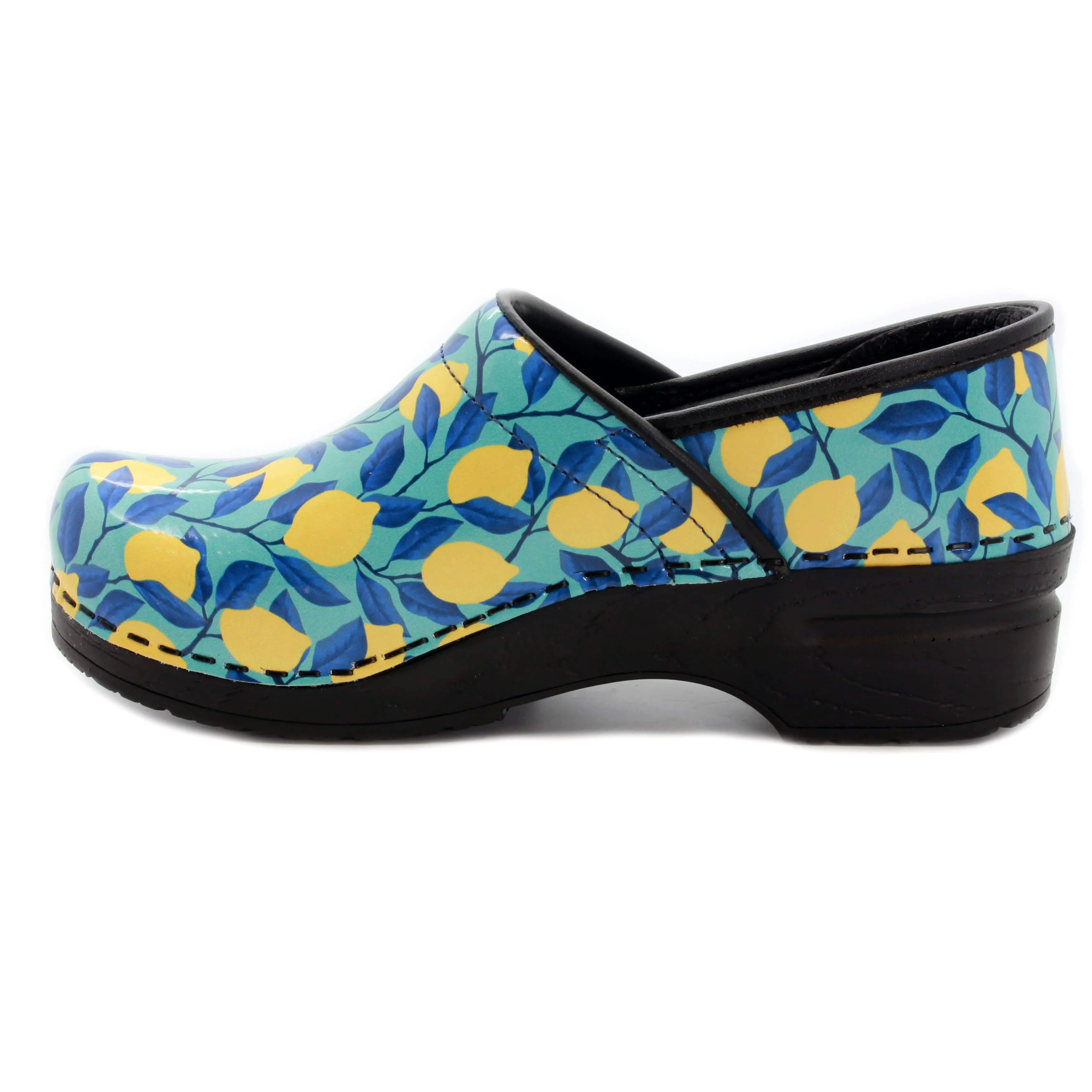 KLÄGN PROFESSIONAL Citron Printed Leather Clogs - CLOSEOUT