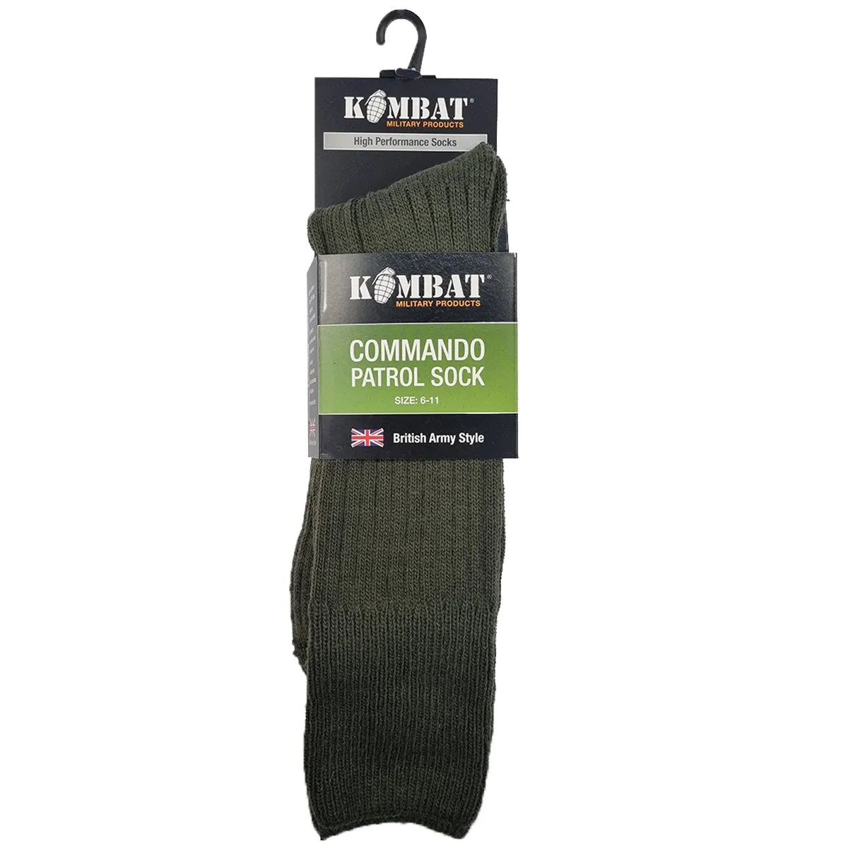 Kombat Commando Patrol Socks Olive Green UK6-11