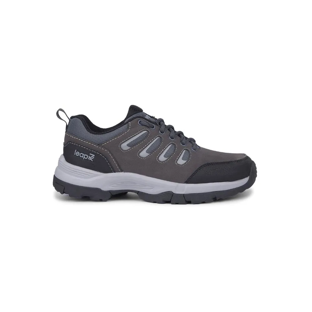 Leap7x Sports Trekking Dark Grey Lacing Shoes For Men COLUMBO-1E By Liberty