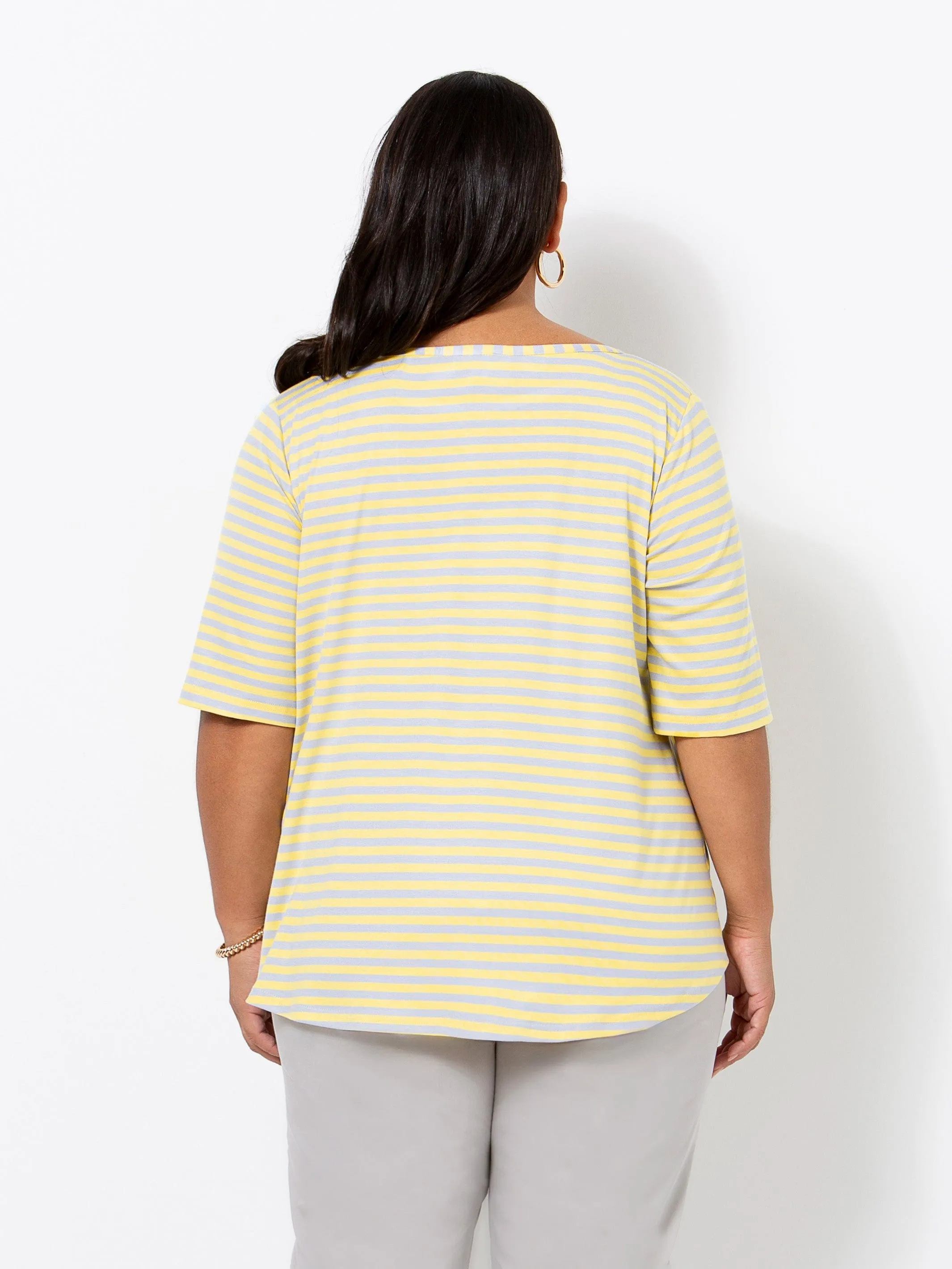 Lemon and Silver Stripe Tee