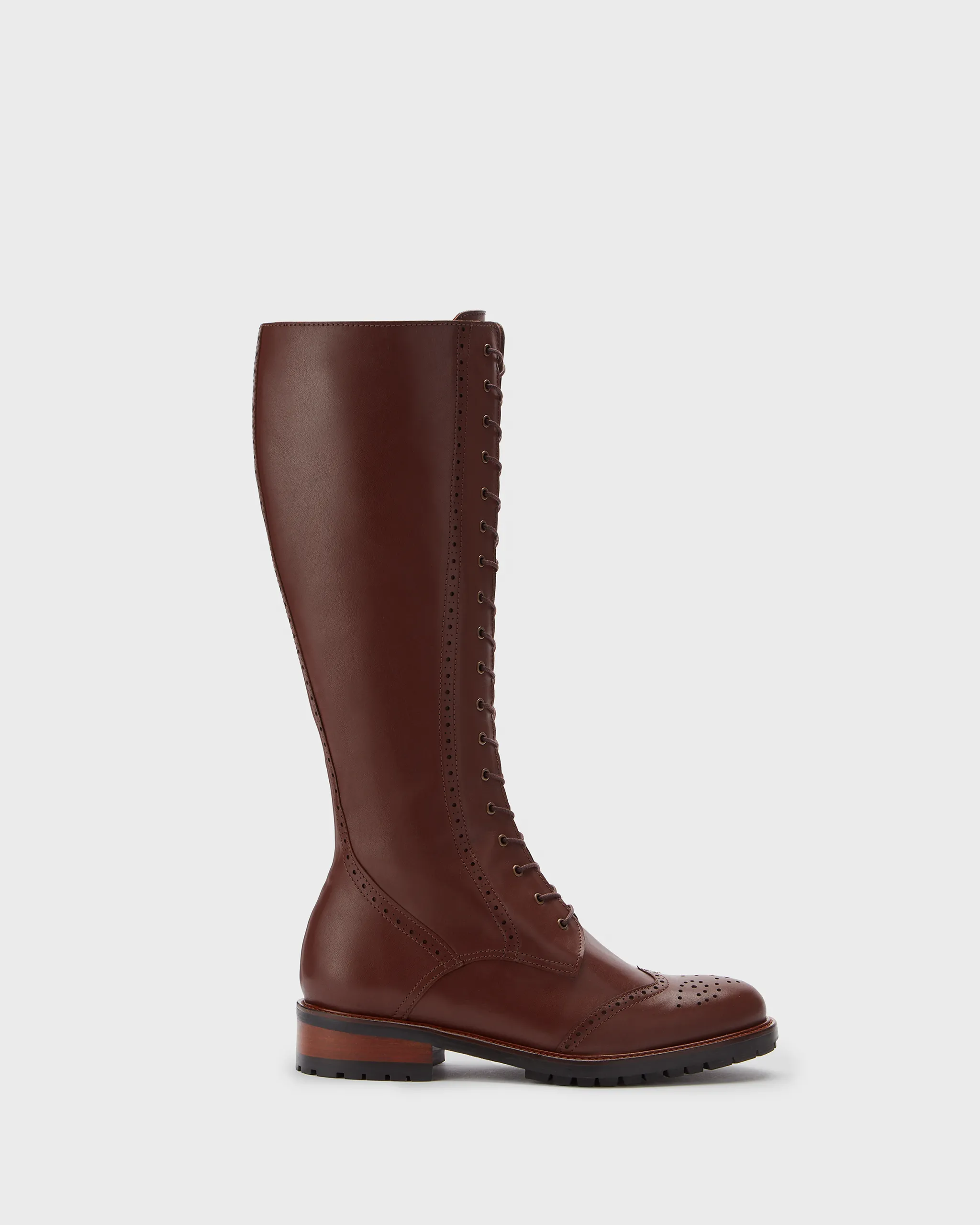 Marvel Knee High Boots in Brown Leather