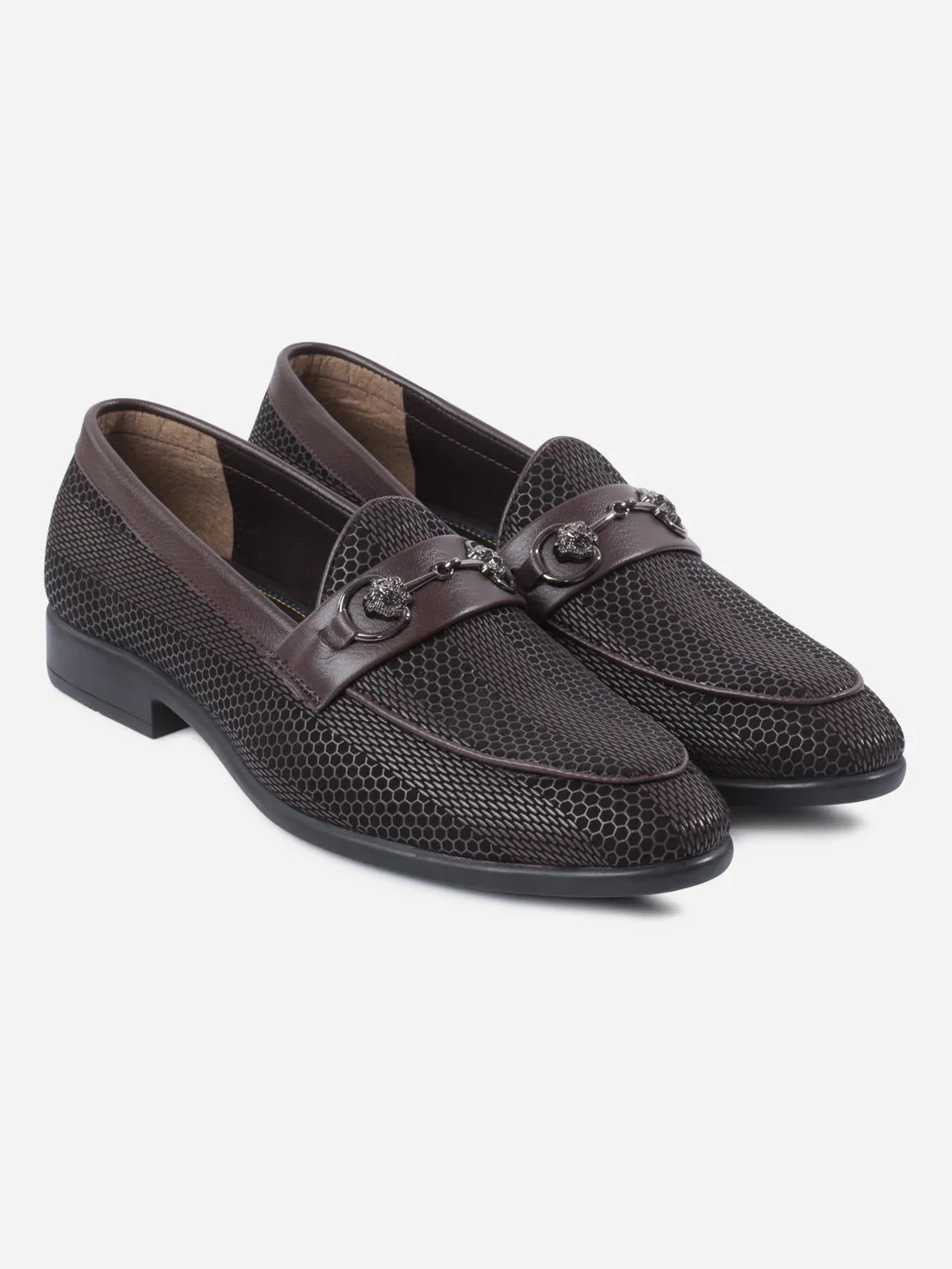 Men's Brown 3D Finish Fashion Slip On (IX1085)