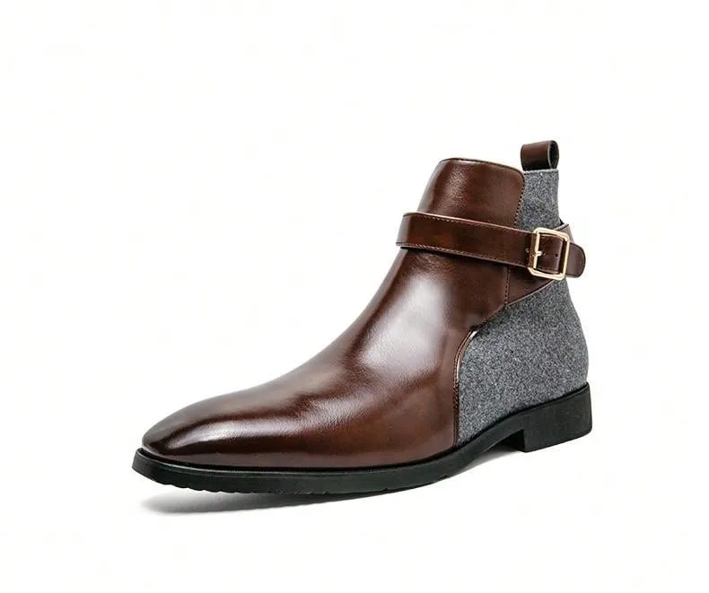 Men's Winter Warm Pu Leather Boots For Casual