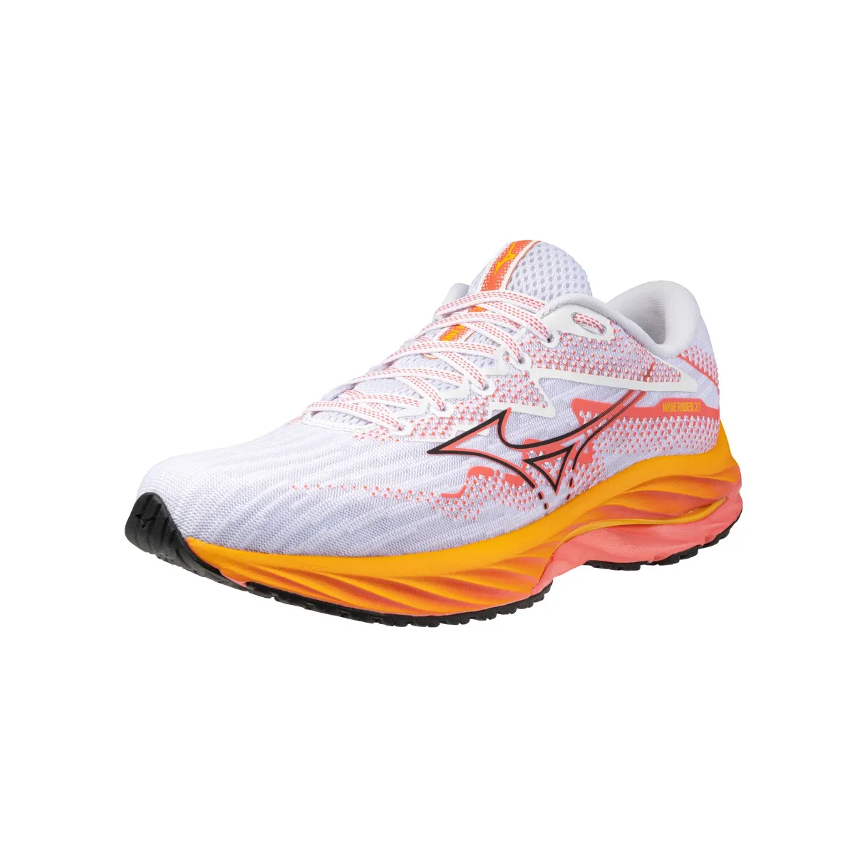 Mizuno Wave Rider 27 White Orange SS24 Women's Shoes