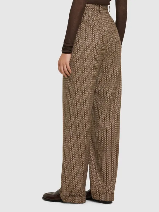 Moschino   High rise jacquard straight pants 