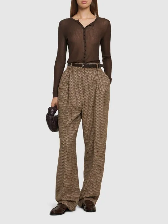 Moschino   High rise jacquard straight pants 