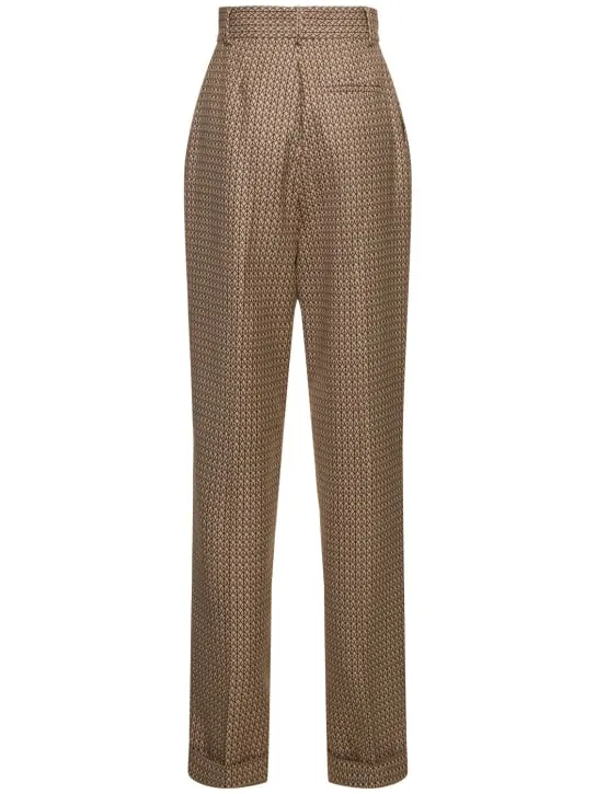 Moschino   High rise jacquard straight pants 