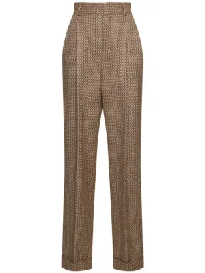 Moschino   High rise jacquard straight pants 