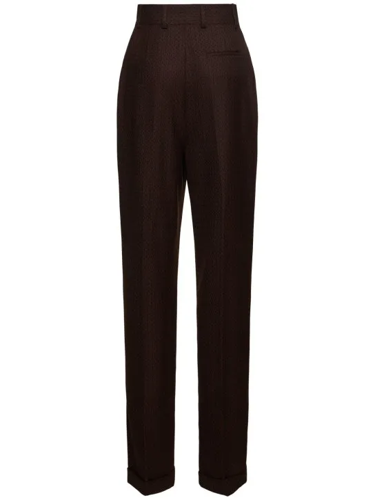 Moschino   High rise jacquard straight pants 