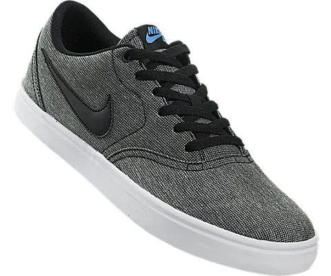 New Nike Mens SB Check Solar Canvas Sneaker Black/White 11