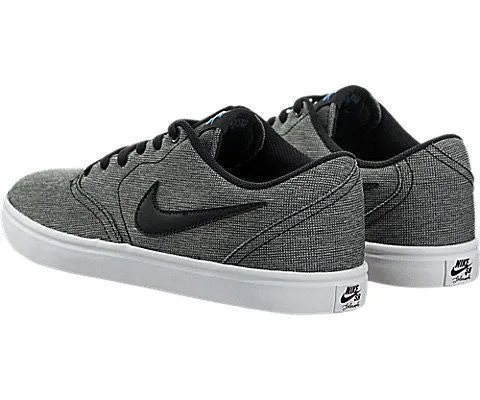 New Nike Mens SB Check Solar Canvas Sneaker Black/White 11