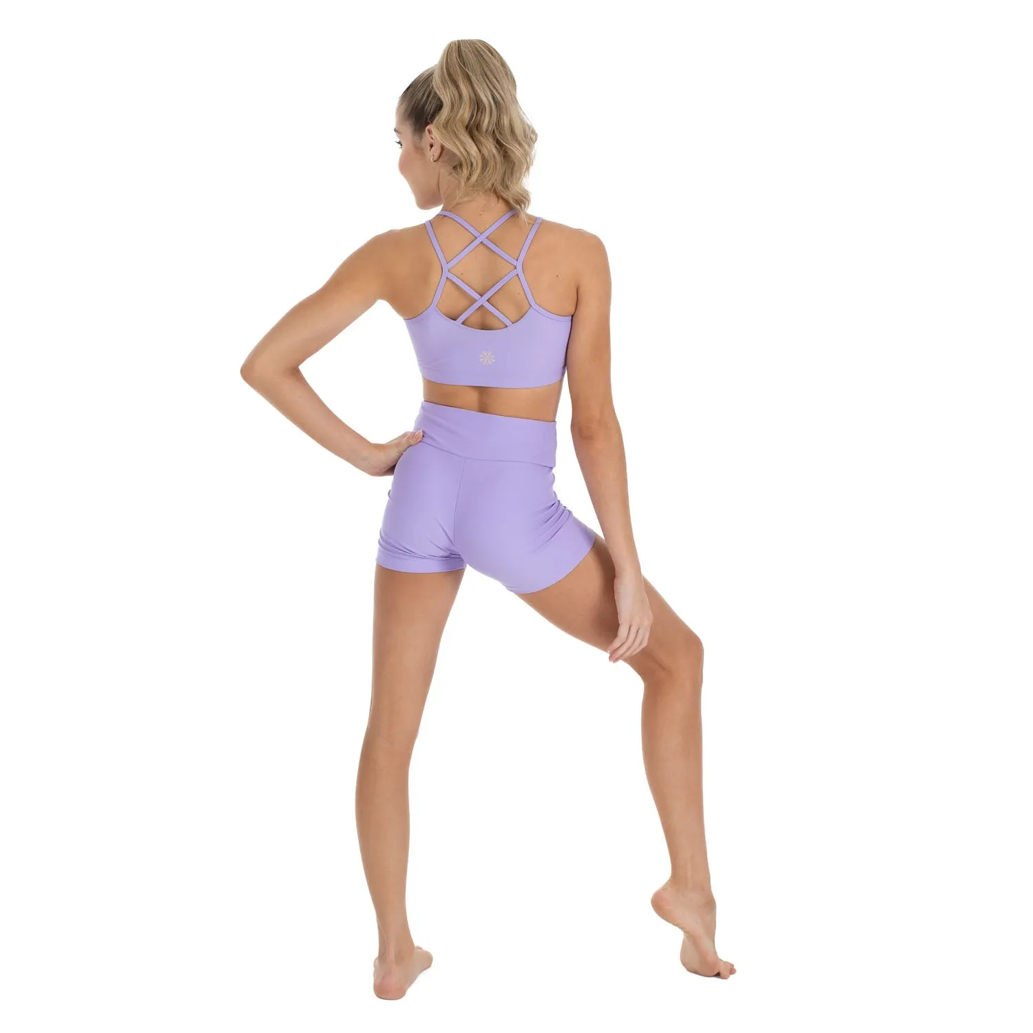 Nicole: Midi Length Bike Shorts in Lilac