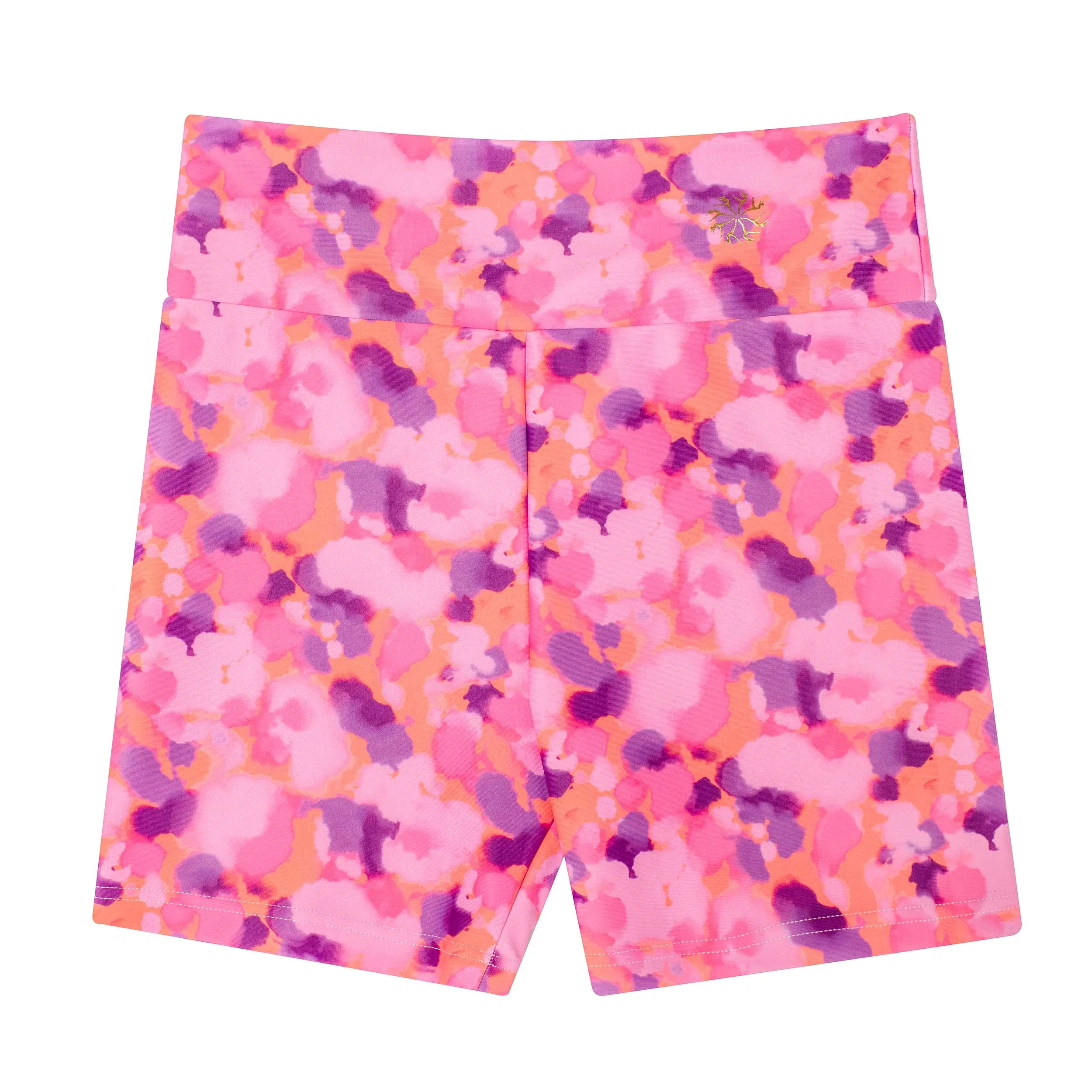 Nicole: Midi Length Bike Shorts in Pumped Up Paint Print