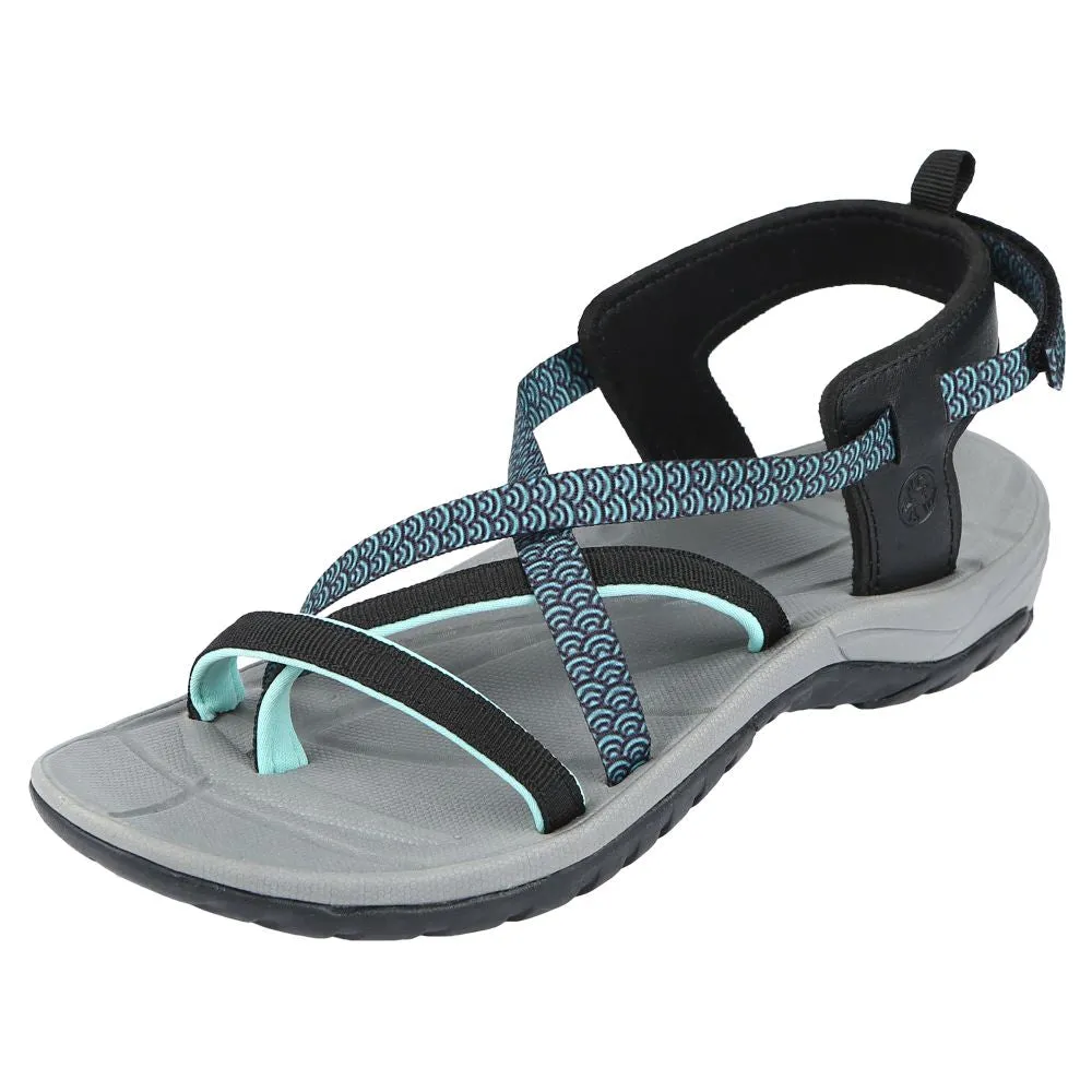 'Northside' Women's Covina Sport Sandal - Black / Aqua