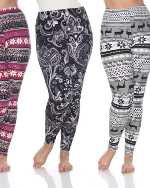 Pack of 3 Printed Leggings | PACK 175 - Black