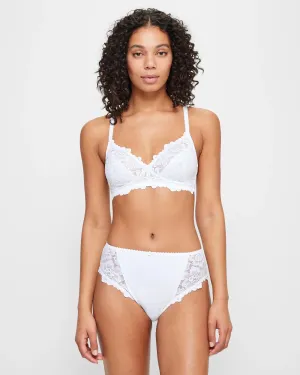 popular  High Cut Lace Briefs - White