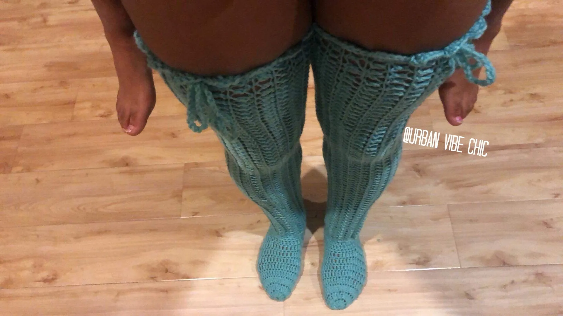 PRE ORDER - Sexy Crochet Thigh High Socks ( Pick Your Color)