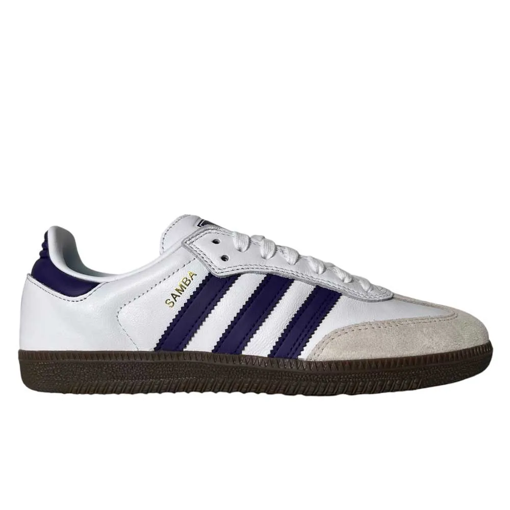 Purple White Samba ADV Adidas Skateboarding Leather Suede Shoes