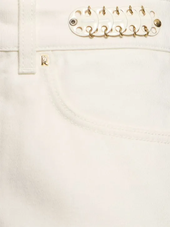 Rabanne   Embellished high rise straight jeans 