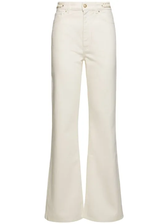 Rabanne   Embellished high rise straight jeans 