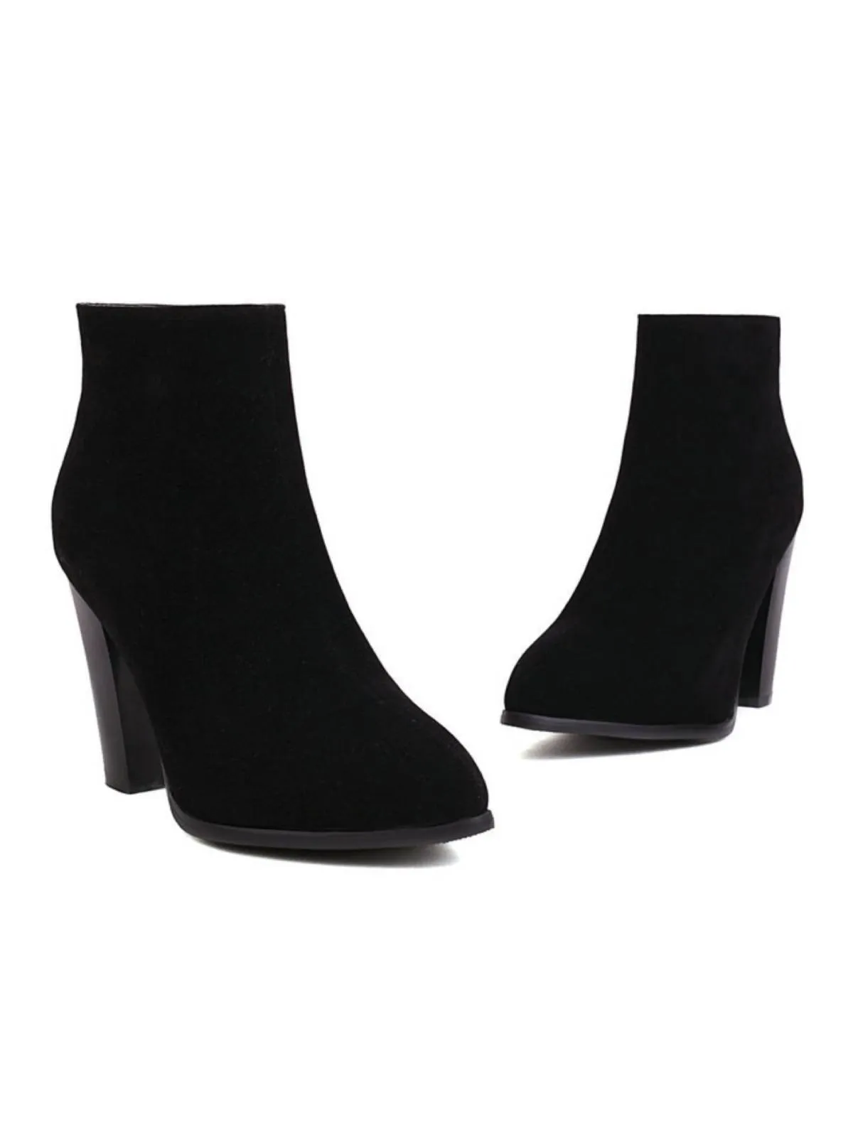 Retro Fleece Solid Color High Heel Boots