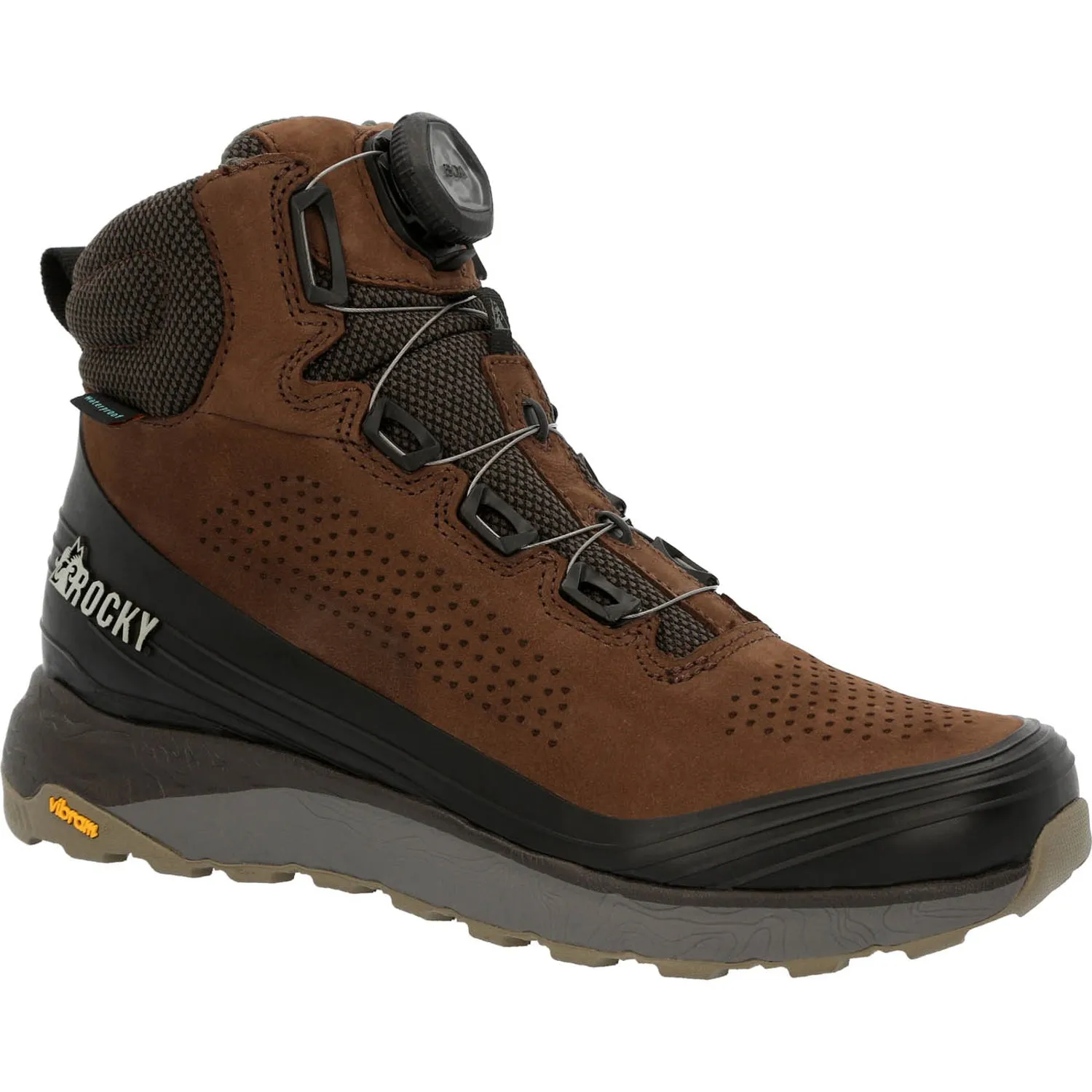 Rocky Mens Brown Leather Summit Elite WP Hiking Boots