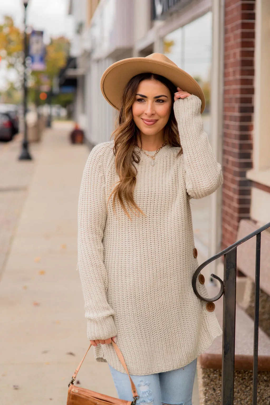 Side Button Sweater