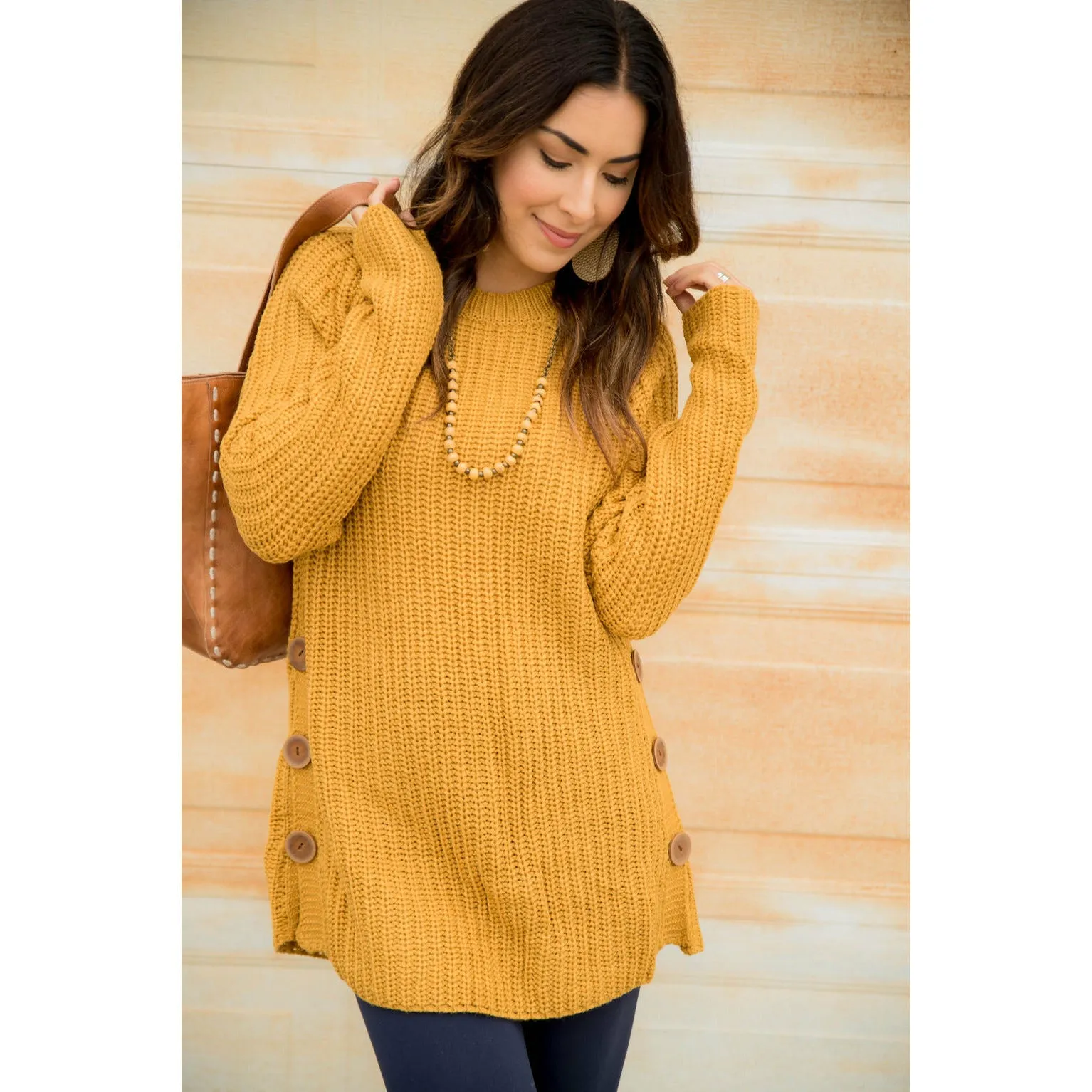 Side Button Sweater